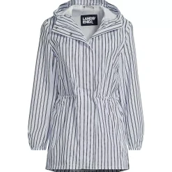 Women's Print Waterproof Hooded Packable Raincoat