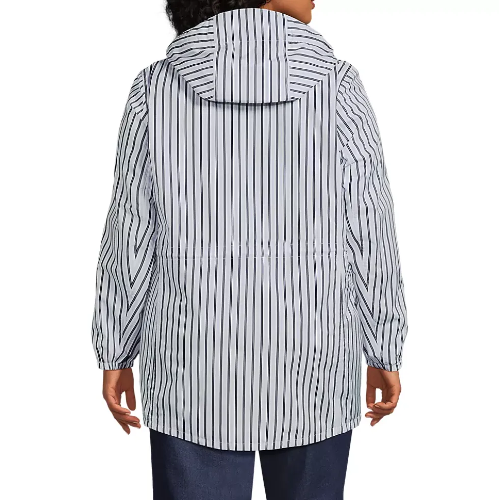 Women's Print Waterproof Hooded Packable Raincoat