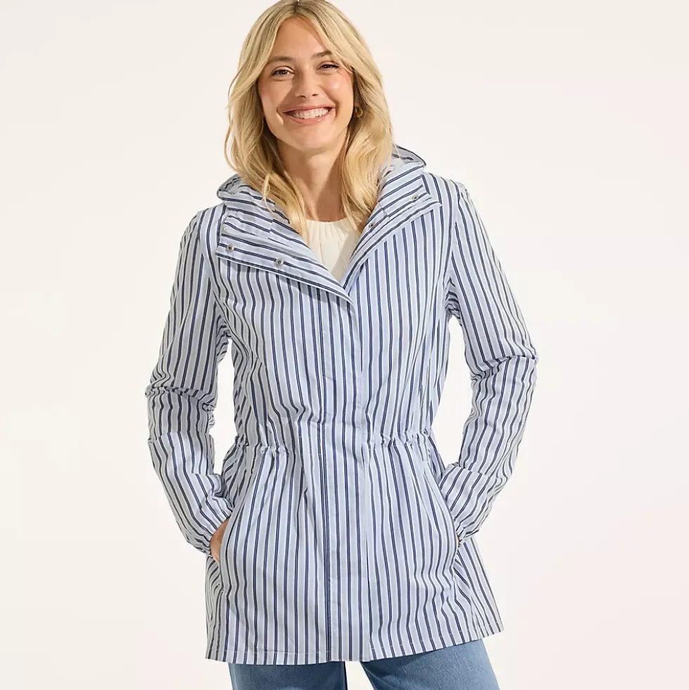 Women's Print Waterproof Hooded Packable Raincoat
