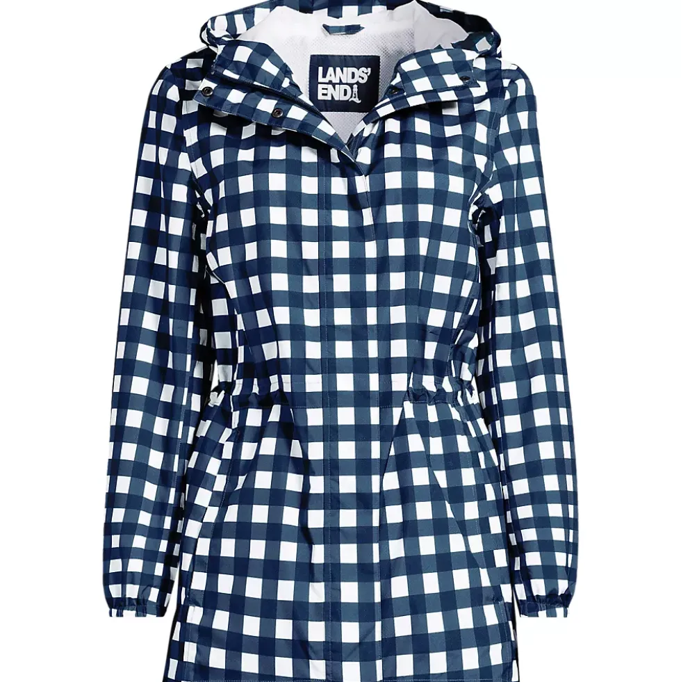 Women's Print Waterproof Hooded Packable Raincoat