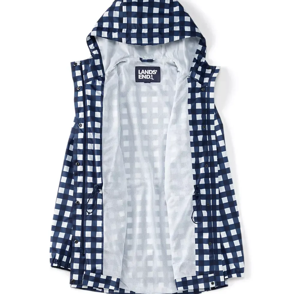 Women's Print Waterproof Hooded Packable Raincoat