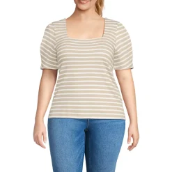 Women's Puff Sleeve Mariner Square Neck Top