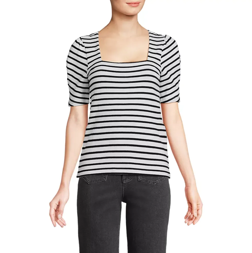 Women's Puff Sleeve Mariner Square Neck Top