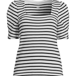 Women's Puff Sleeve Mariner Square Neck Top