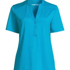 Women's Rapid Dry Short Sleeve V-Neck Henley Shirt