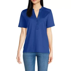 Women's Rapid Dry Short Sleeve V-Neck Henley Shirt