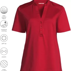 Women's Rapid Dry Short Sleeve V-Neck Henley Shirt