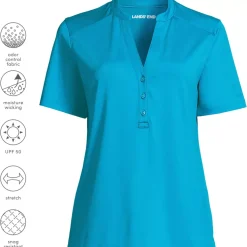 Women's Rapid Dry Short Sleeve V-Neck Henley Shirt