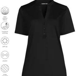 Women's Rapid Dry Short Sleeve V-Neck Henley Shirt