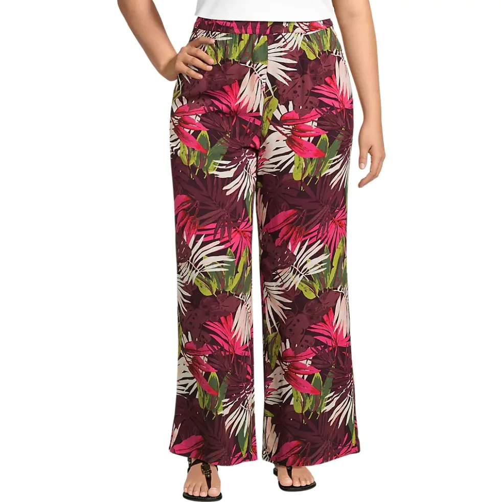 Women's Rayon High Rise Wide Leg Pants - Set Bottom