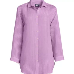 Women's Rayon Rib Button Down Cover-Up