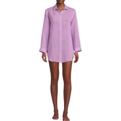 Women's Rayon Rib Button Down Cover-Up
