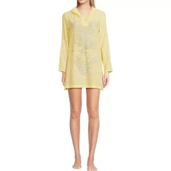Women's Rayon Rib Hooded Mini Cover-up Dress