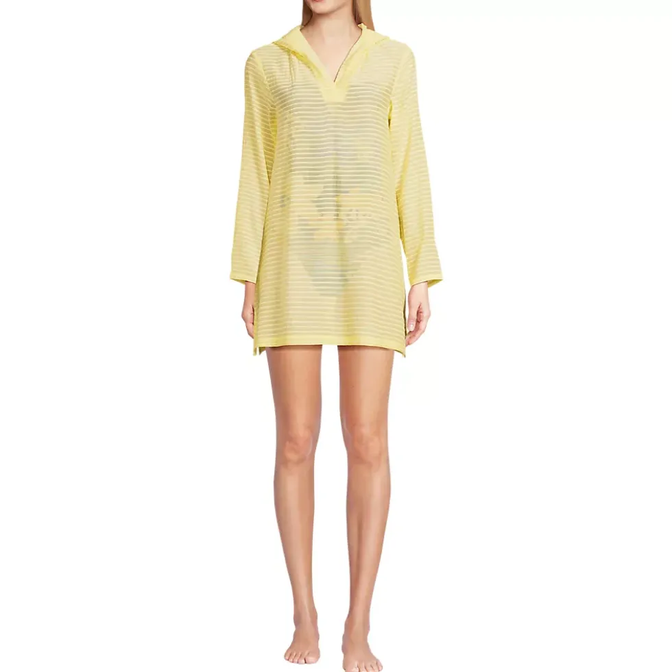 Women's Rayon Rib Hooded Mini Cover-up Dress