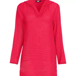 Women's Rayon Rib Hooded Mini Cover-up Dress
