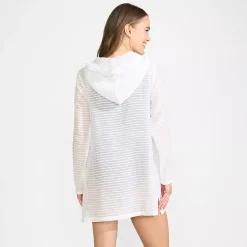 Women's Rayon Rib Hooded Mini Cover-up Dress