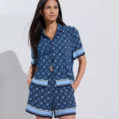 Women's Rayon Short Sleeve Camp Shirt