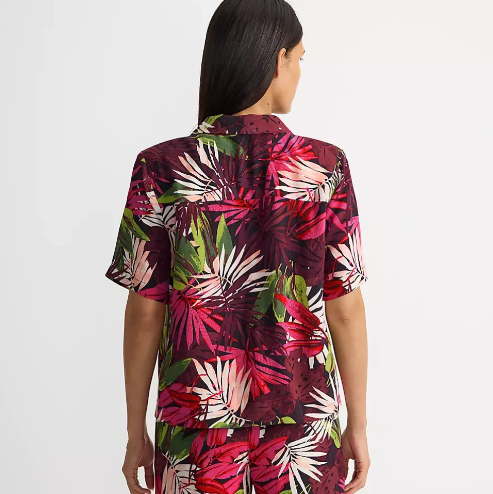 Women's Rayon Short Sleeve Camp Shirt