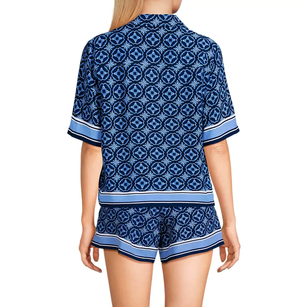 Women's Rayon Short Sleeve Camp Shirt