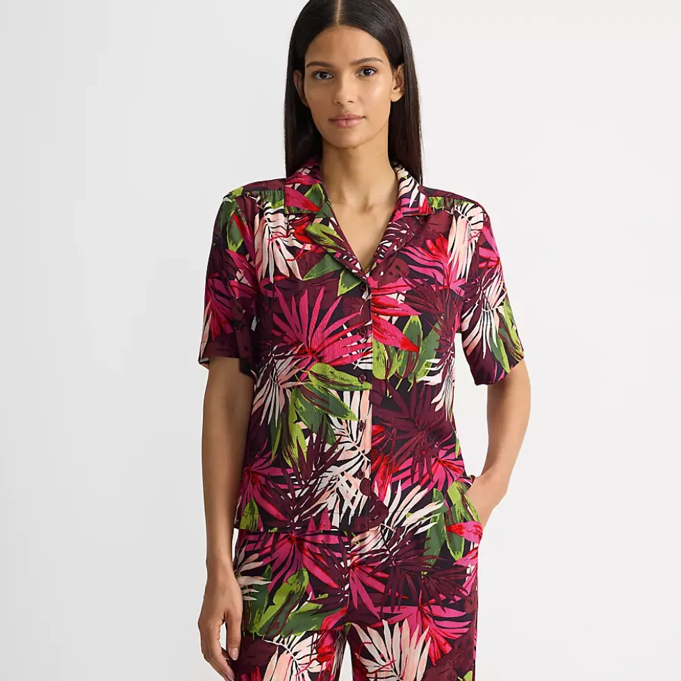 Women's Rayon Short Sleeve Camp Shirt
