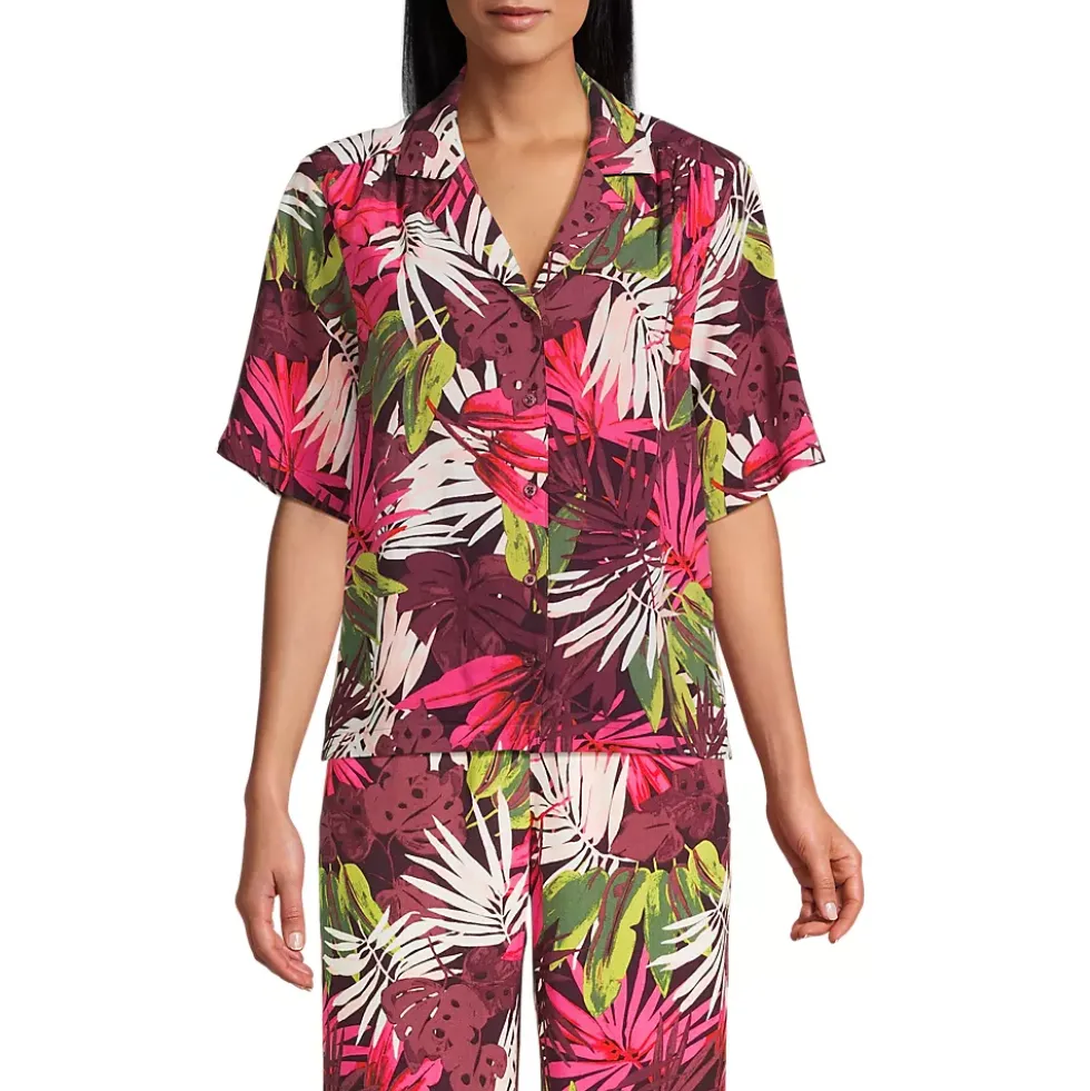 Women's Rayon Short Sleeve Camp Shirt