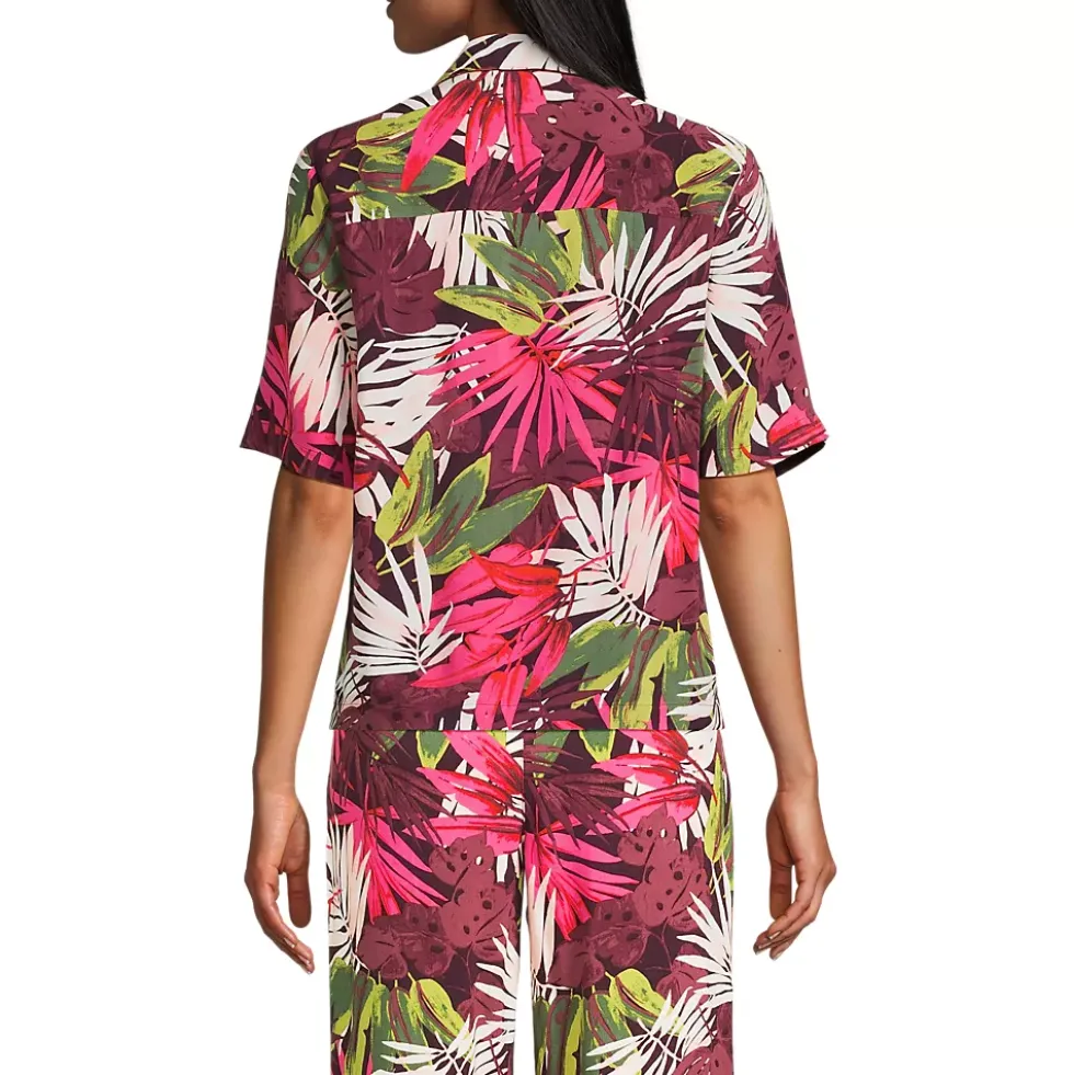 Women's Rayon Short Sleeve Camp Shirt