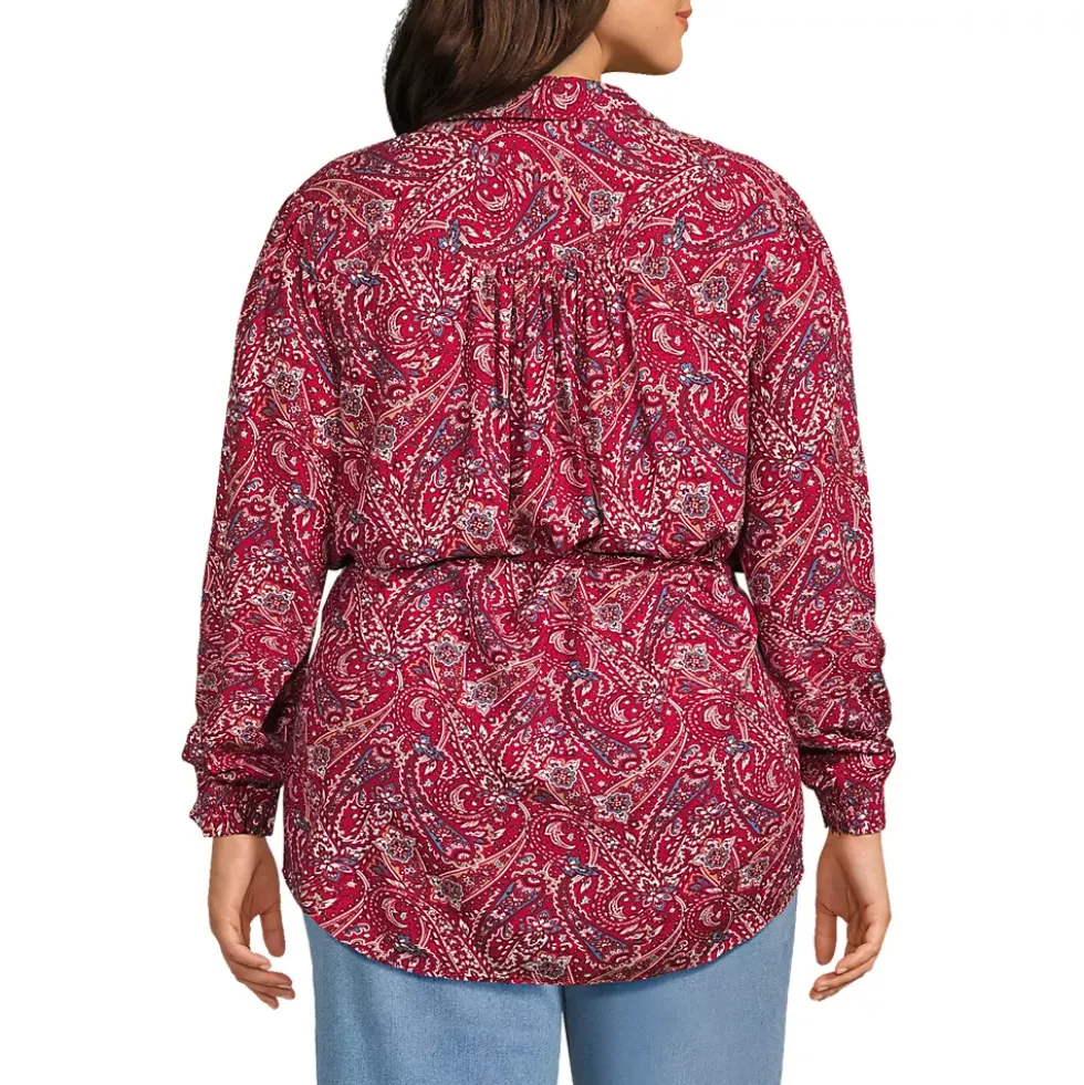 Women's Rayon Tie Waist Shirt