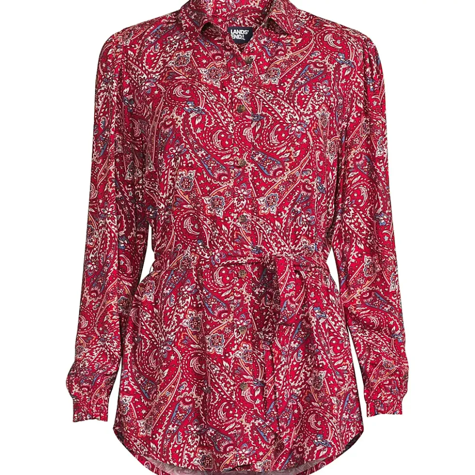 Women's Rayon Tie Waist Shirt