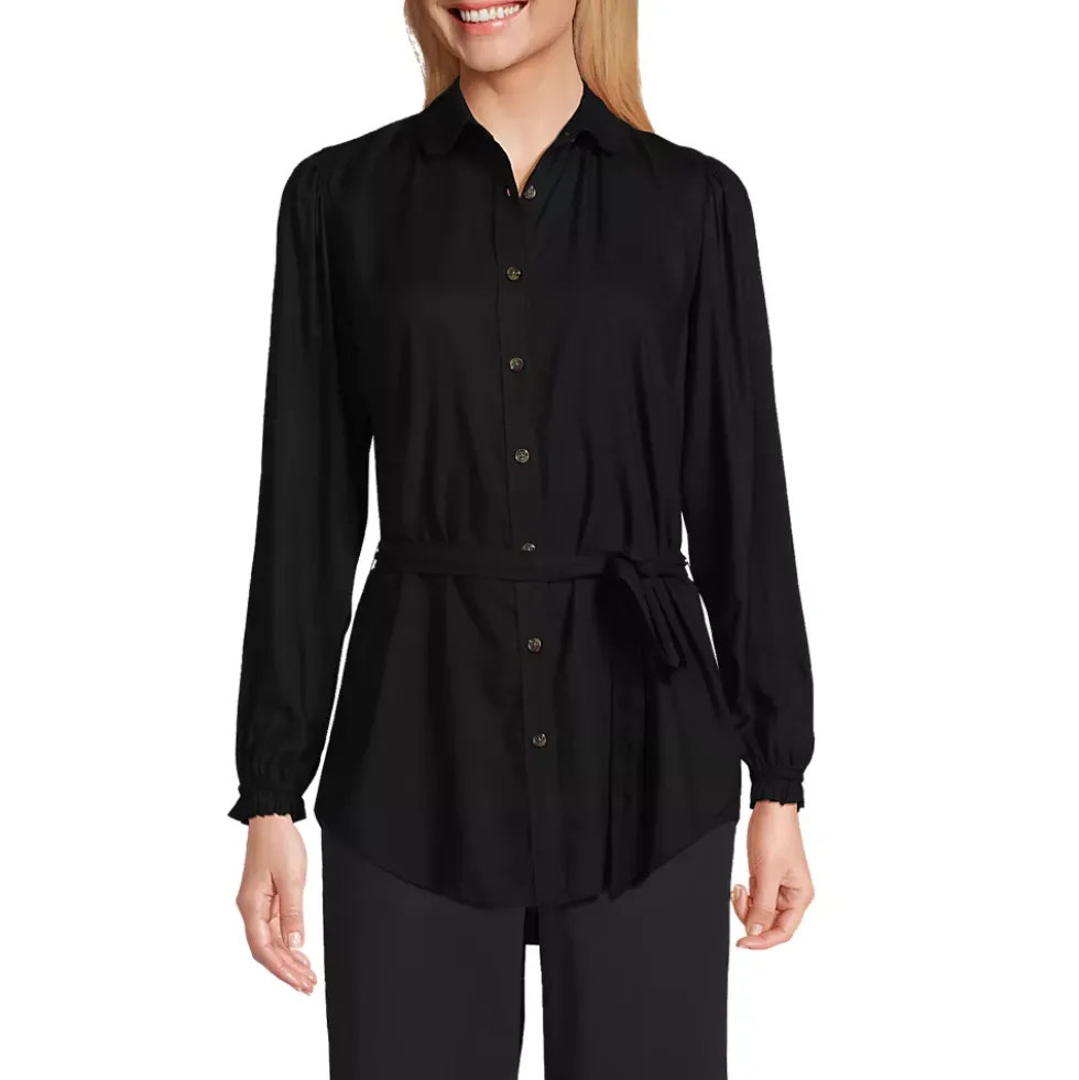 Women's Rayon Tie Waist Shirt