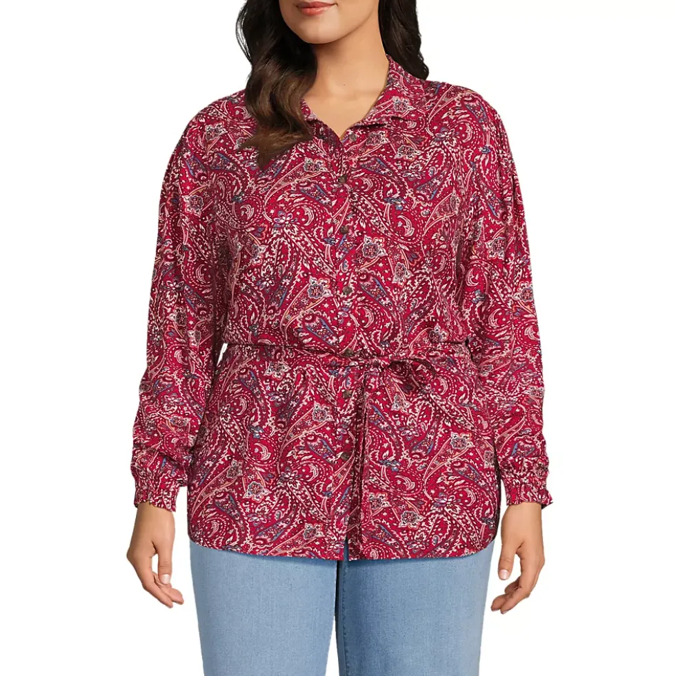 Women's Rayon Tie Waist Shirt