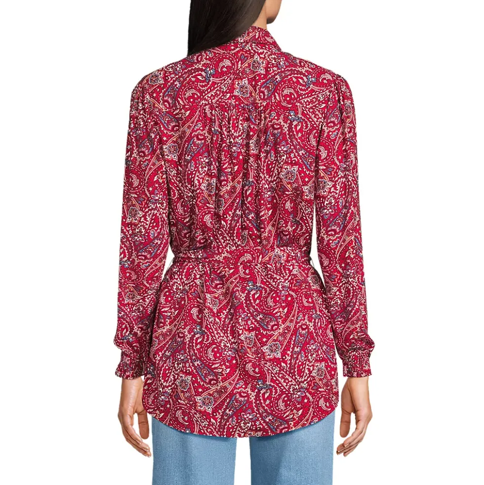 Women's Rayon Tie Waist Shirt