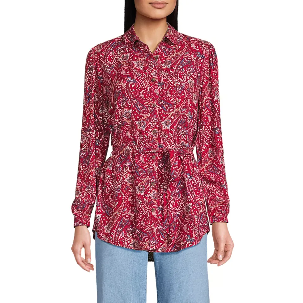 Women's Rayon Tie Waist Shirt