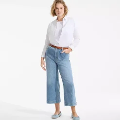 Women's Recover Denim High Rise Wide Leg Crop Jeans