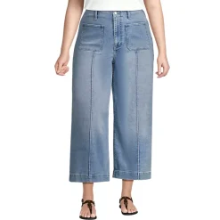 Women's Recover Denim High Rise Patch Pocket Extra Wide Leg Crop Jeans