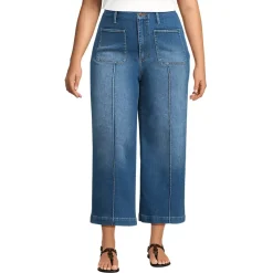 Women's Recover Denim High Rise Patch Pocket Extra Wide Leg Crop Jeans