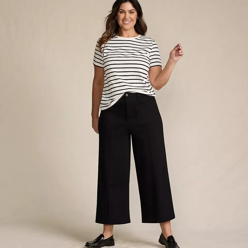 Women's Recover Denim High Rise Patch Pocket Extra Wide Leg Crop Jeans