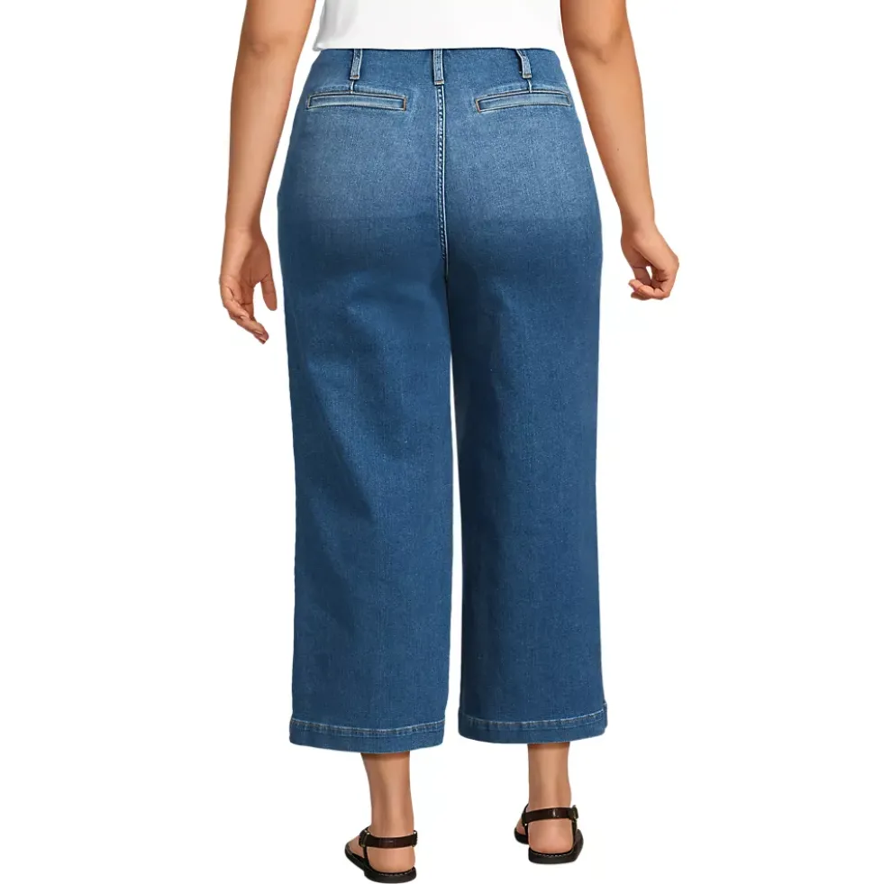 Women's Recover Denim High Rise Patch Pocket Extra Wide Leg Crop Jeans