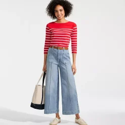 Women's Recover Denim High Rise Patch Pocket Extra Wide Leg Crop Jeans
