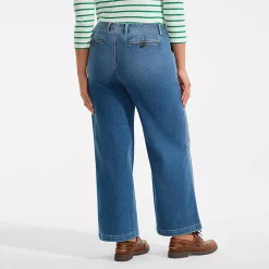 Women's Recover Denim Mid Rise Wide Leg Ankle Jeans