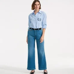 Women's Recover Denim Mid Rise Wide Leg Ankle Jeans