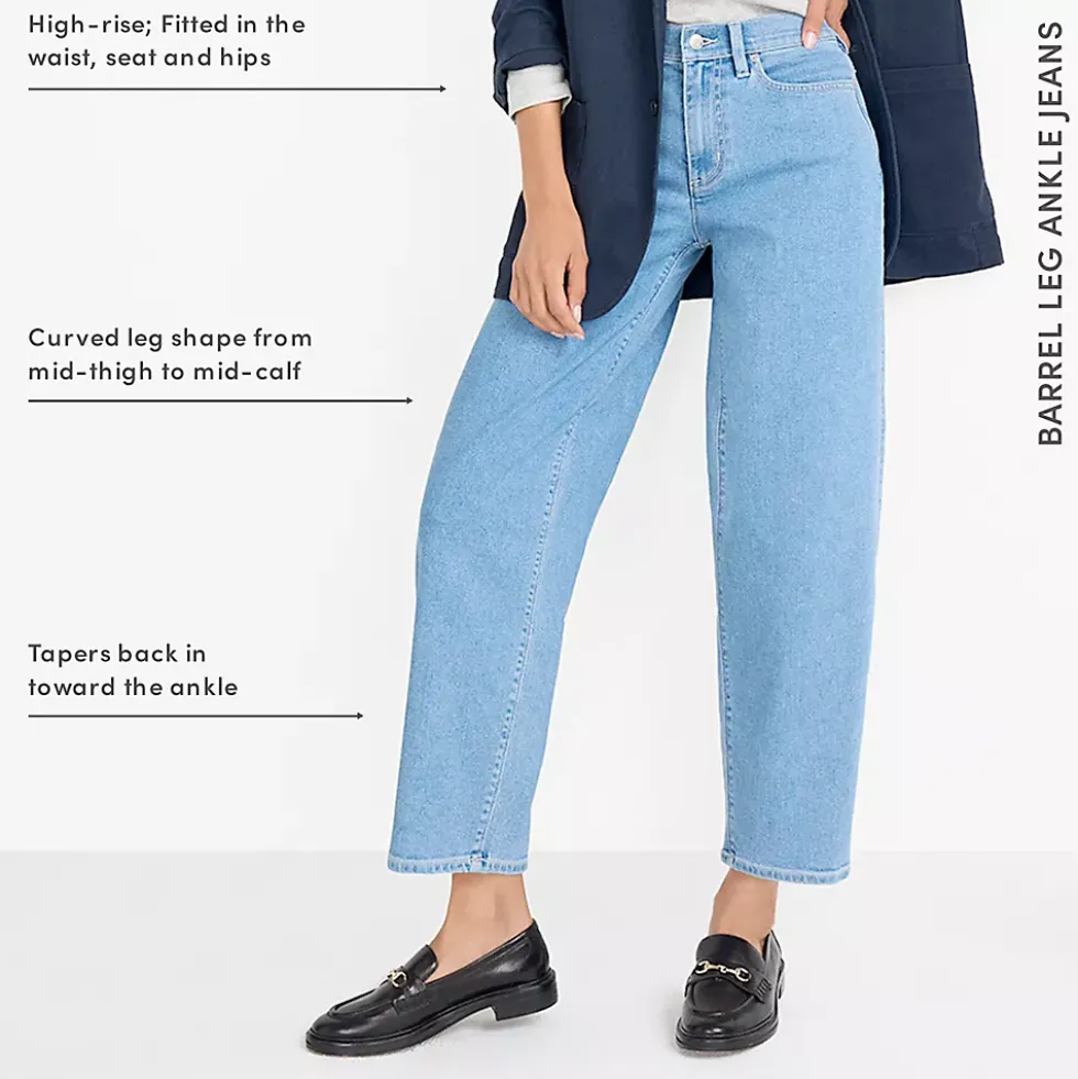 Women's Recover High Rise Barrel Leg Ankle Jeans