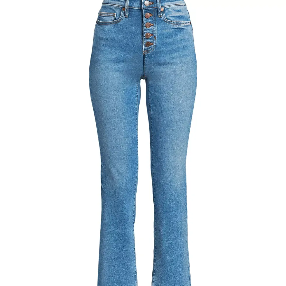 Women's Recover High Rise Button Front Kick Flare Crop Jeans