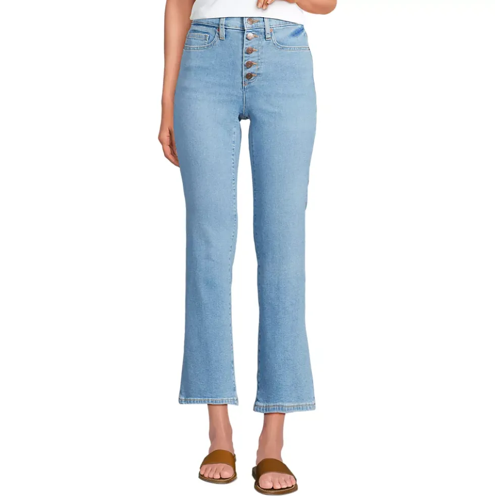 Women's Recover High Rise Button Front Kick Flare Crop Jeans