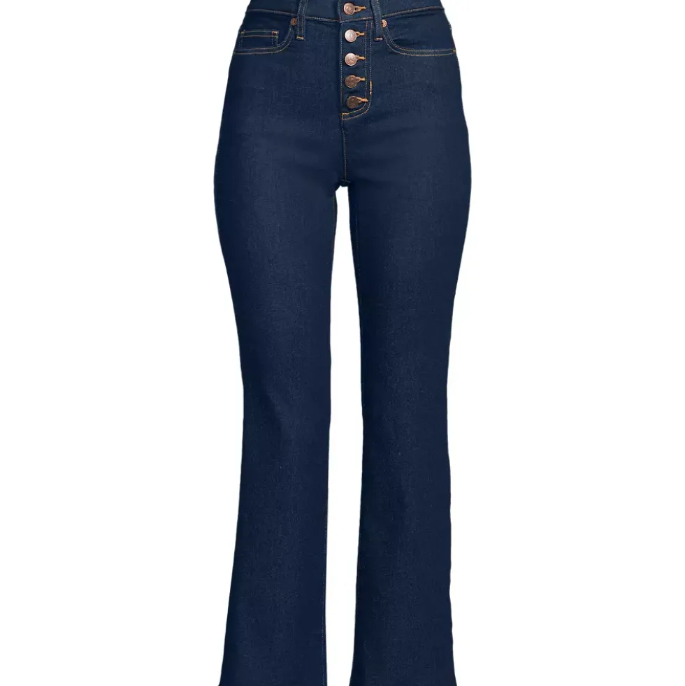 Women's Recover High Rise Button Front Kick Flare Crop Jeans