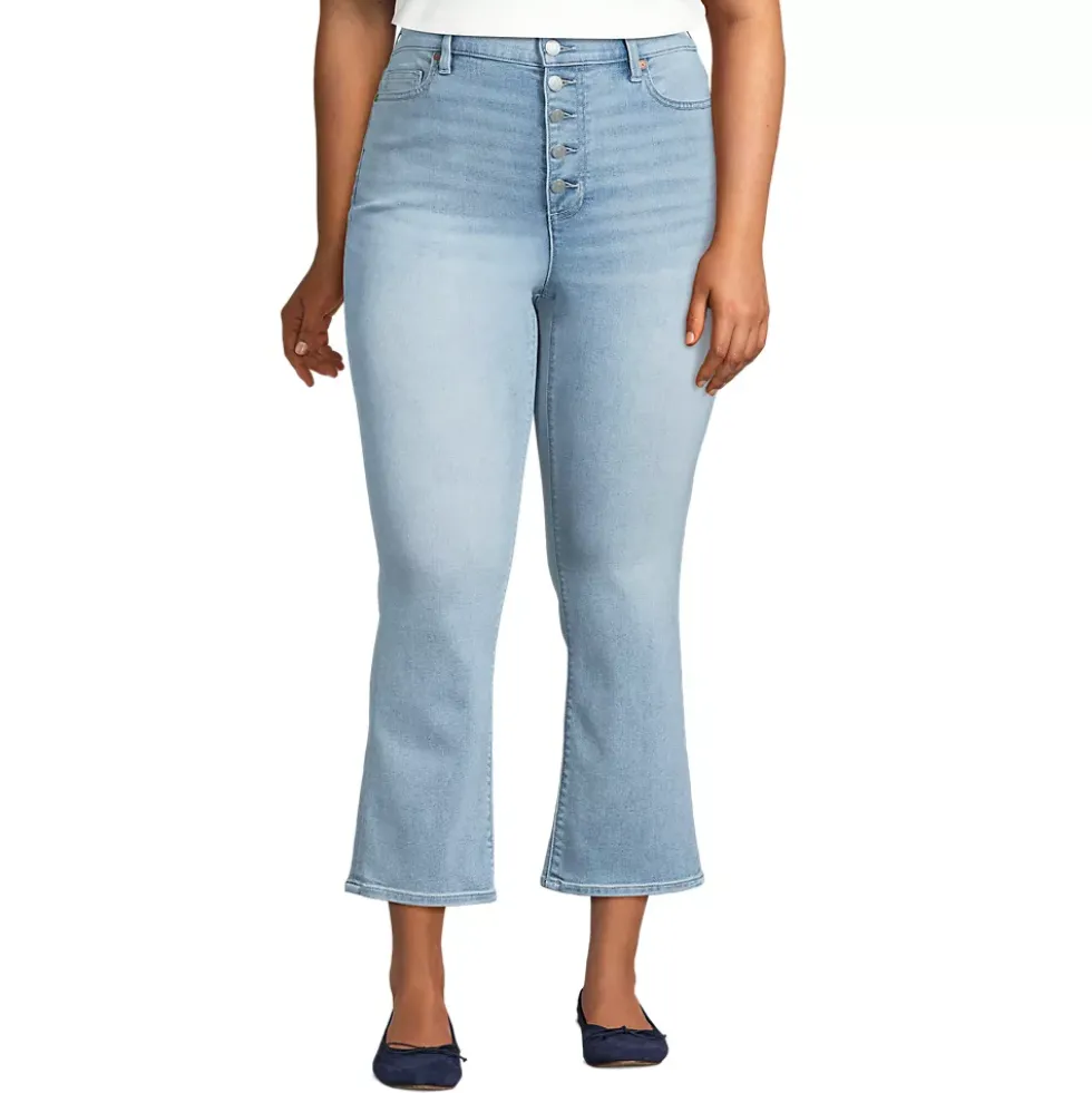 Women's Recover High Rise Button Front Kick Flare Crop Jeans