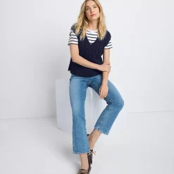 Women's Recover High Rise Button Front Kick Flare Crop Jeans
