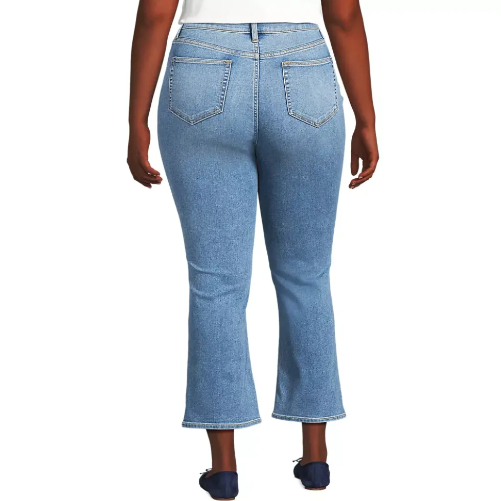 Women's Recover High Rise Button Front Kick Flare Crop Jeans
