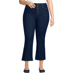 Women's Recover High Rise Button Front Kick Flare Crop Jeans