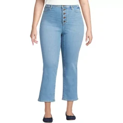 Women's Recover High Rise Button Front Kick Flare Crop Jeans