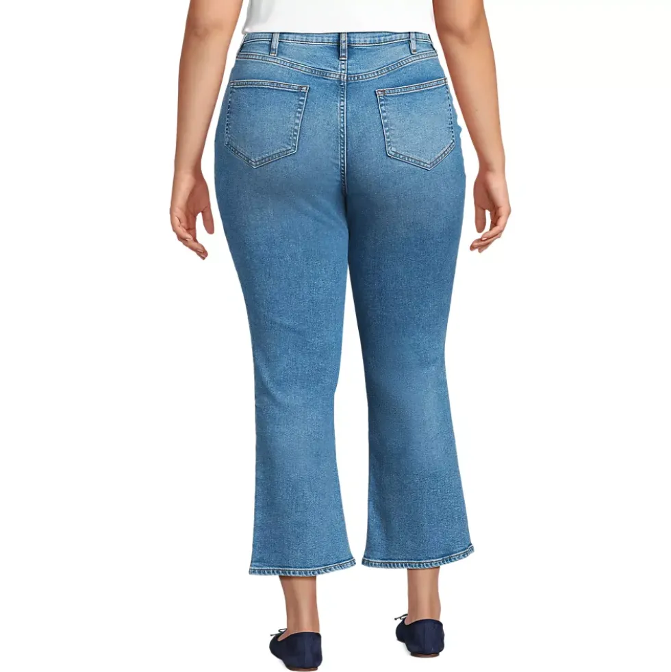Women's Recover High Rise Button Front Kick Flare Crop Jeans